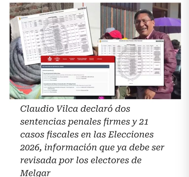 #AYAVIRI #MELGAR #PUNO: CLAUDIO VILCA POSTULA EN MELGAR CON 2 SENTENCIAS Y 21 CASOS FISCALES